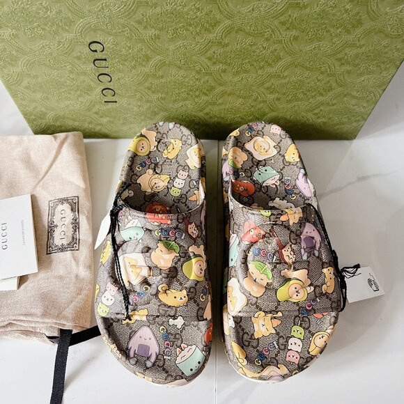 Gucci x Pikarar Kawaii Supreme Interlocking GG Platform Rubber Slide EU 36 *Auth - Picture 5 of 14